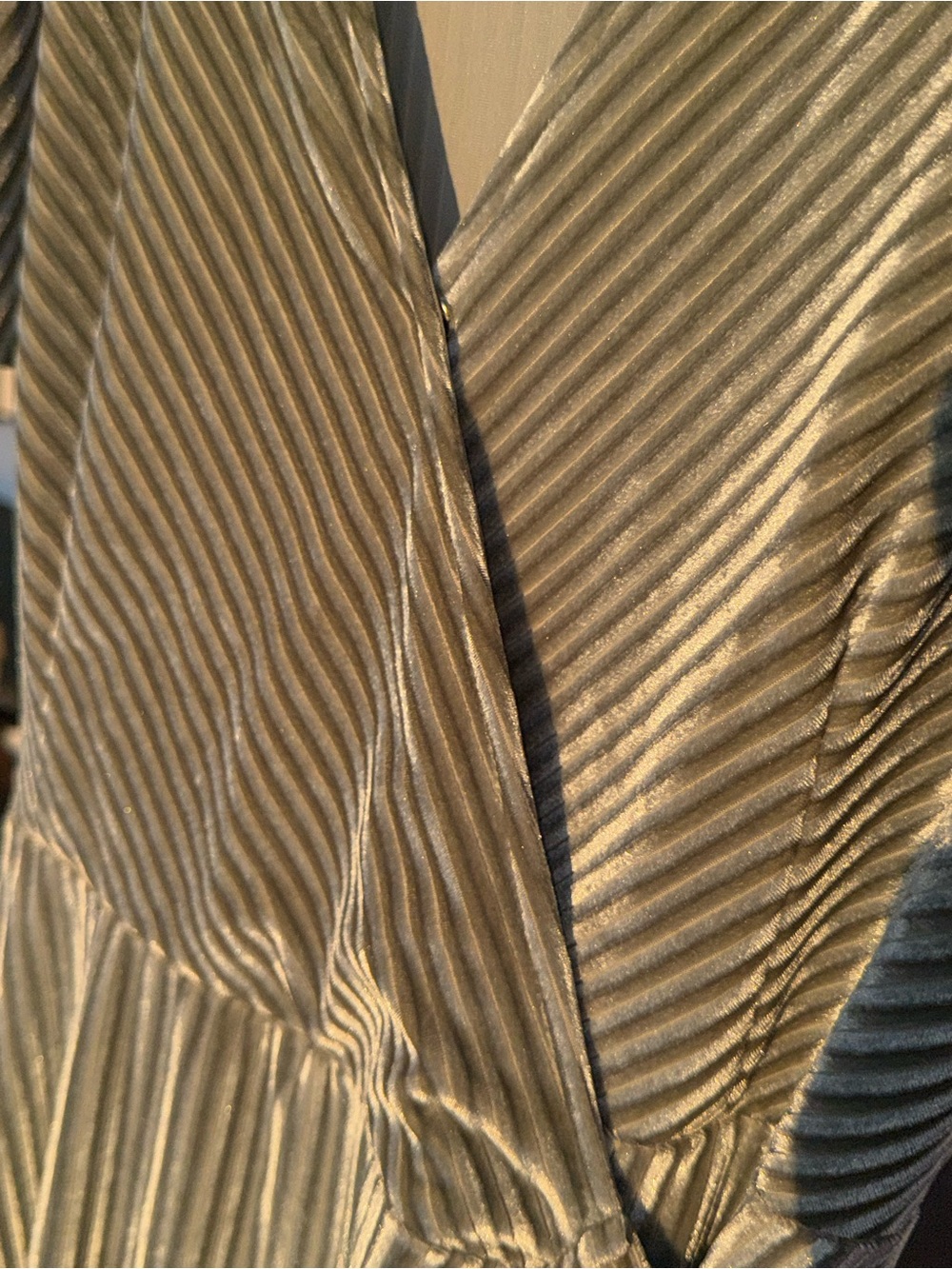 Baltic Born Andi Ribbed Velvet Wrap Dress in Dusty Sage - Picture 9 of 11